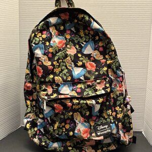 Rare Loungefly Disney Alice in Wonderland Floral Backpack Full Size Laptop Sleev